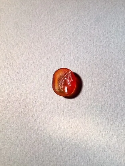 Intaglio Depicting a long-haired male head, 17th Century CE - 19th Century CE