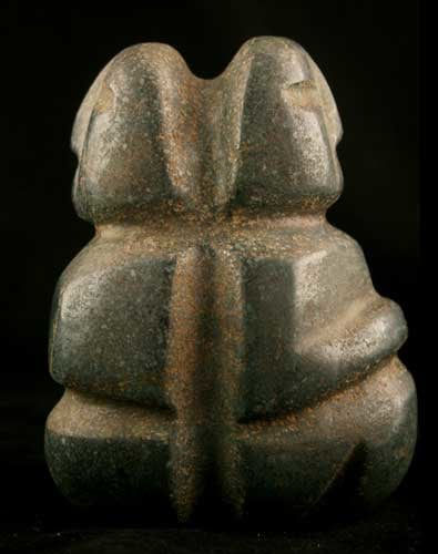 Mezcala Stone Sculpture of a Conjoined Couple, 300 BCE - 300 CE