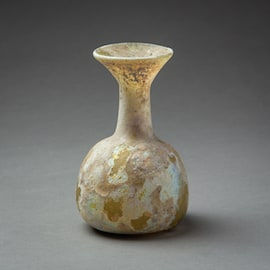 Roman Honey Glass Flask, 100 CE - 300 CE
