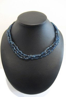Dark Blue Glass Bead Necklace, 100 CE - 1200 CE