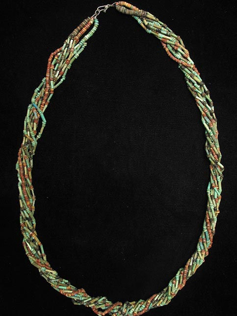 Nine Strand Egyptian Faience Bead Necklace, 1900 BCE - 1100 BCE