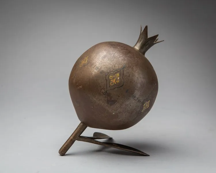 Qajar gold inlaid pomegranate