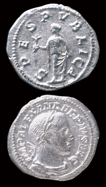 Silver Denarius of Emperor Severus Alexander, 231 CE - 235 CE