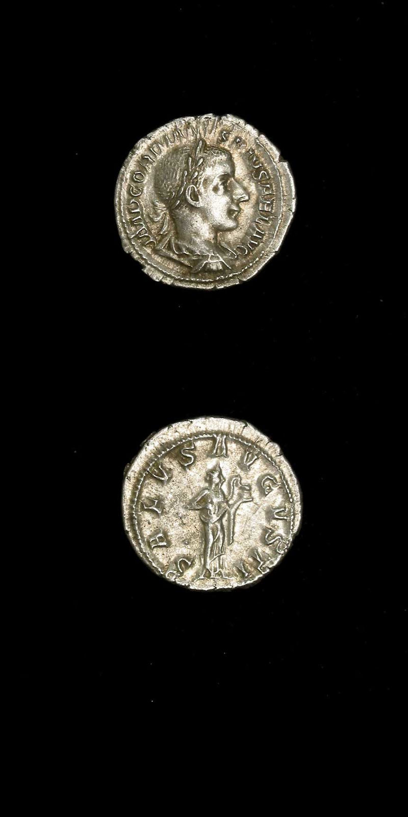Silver Denarius of Emperor Gordian III, 240 CE - 244 CE