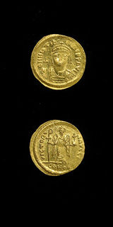 Byzantine Gold Solidus of Emperor Maurice Tiberius, 582 CE - 602 CE