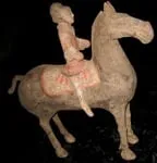 Han Polychrome Horse and Rider, 206 BCE - 220 CE