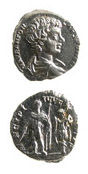 Silver Denarius of Caracalla Struck While Caesar, 196 CE - 198 CE