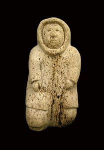 Inuit Bone Sculpture of a Kneeling Man, 16th Century CE - 17th Century CE