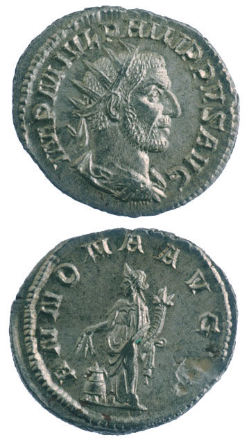 Silver Antoninianus of Emperor Philip I the Arab, 244 CE - 249 CE