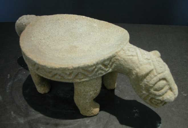 Atlantic Watershed Basalt Metate in the Form of a Jaguar, 100 CE - 500 CE