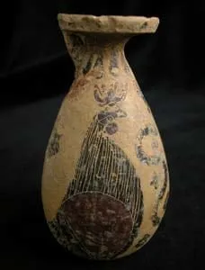 Corinthian Alabastron Decorated with Two Roosters, 600 BCE - 400 CE
