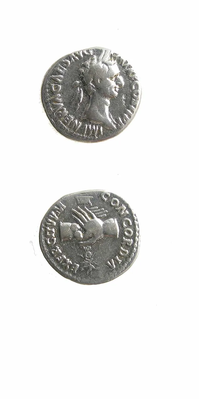 Silver Denarius of Emperor Nerva, 96 CE - 98 CE