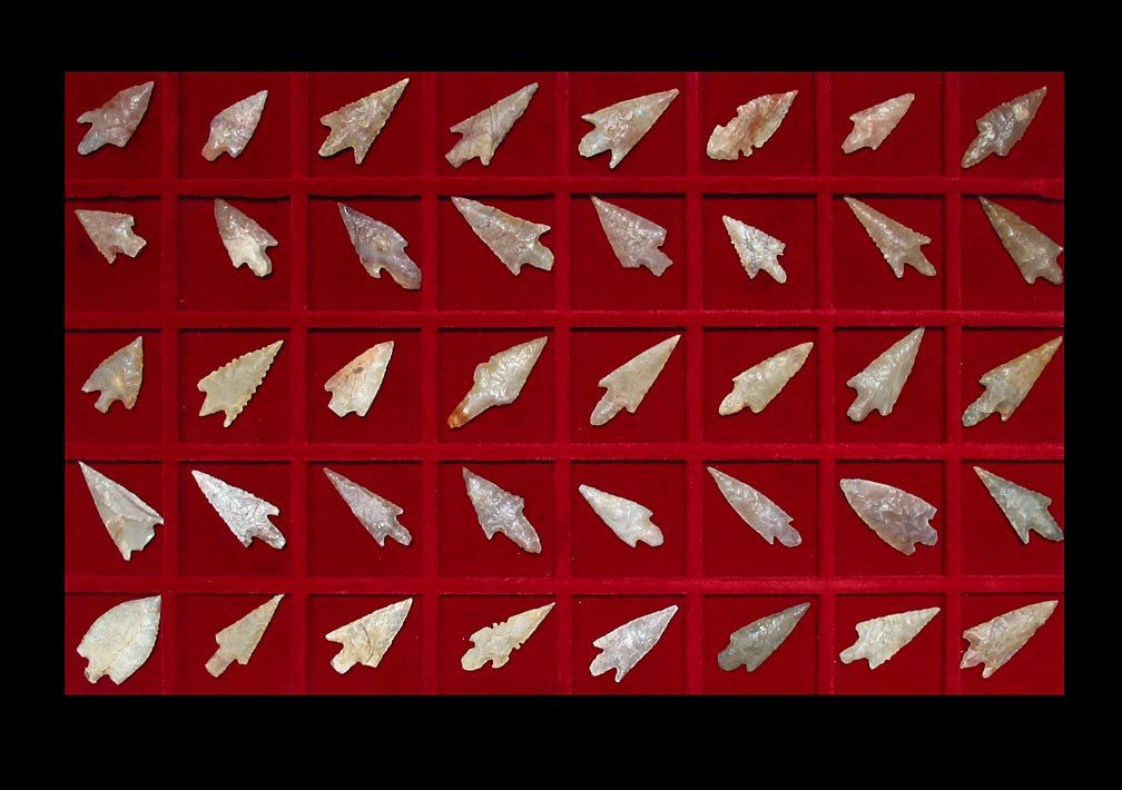 Set of Forty Neolithic Flint Arrowheads, 6000 BCE - 4000 BCE