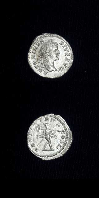 Silver Denarius of Emperor Caracalla, 200 CE - 210 CE