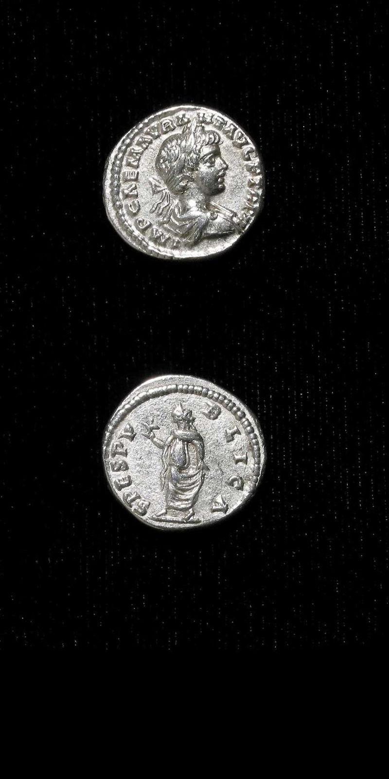 Silver Denarius of Emperor Caracalla, 198 CE - 217 CE