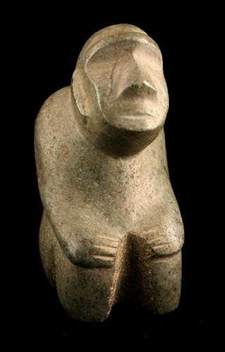 Mezcala Stone Sculpture of a Seated Figure, 300 BCE - 300 CE