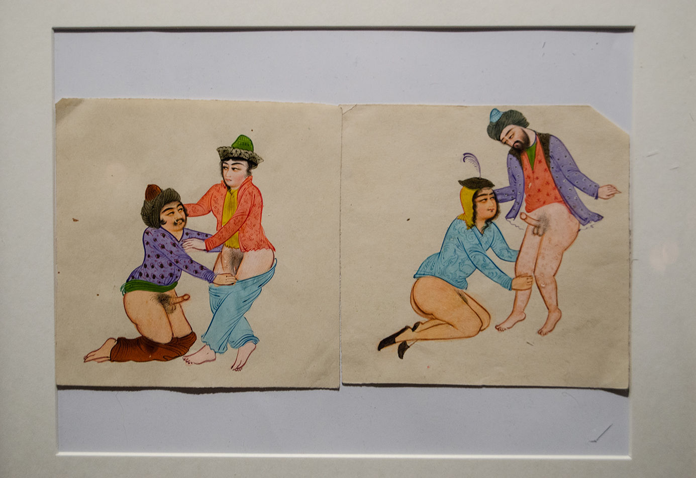 129 - Late Mughal Empire Erotic Manuscript / Painting Inspired by the Kama Sutra, 18th Century CE - 19th Century CE