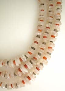 Carnelian, Rock Crystal And Brown Quartz Necklace, 3300 BCE - 2300 BCE