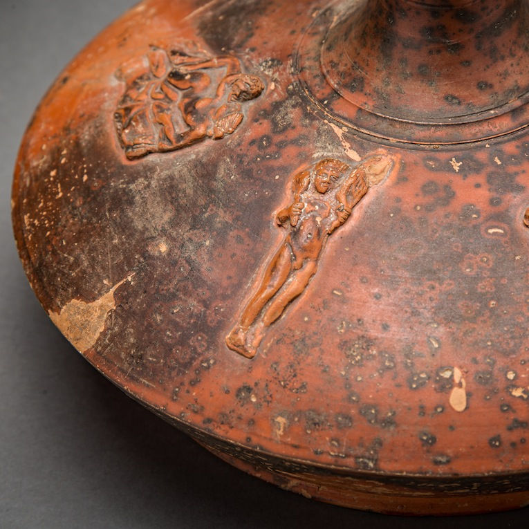 Roman lagynos with erotic scenes in relief, 100 CE - 200 CE