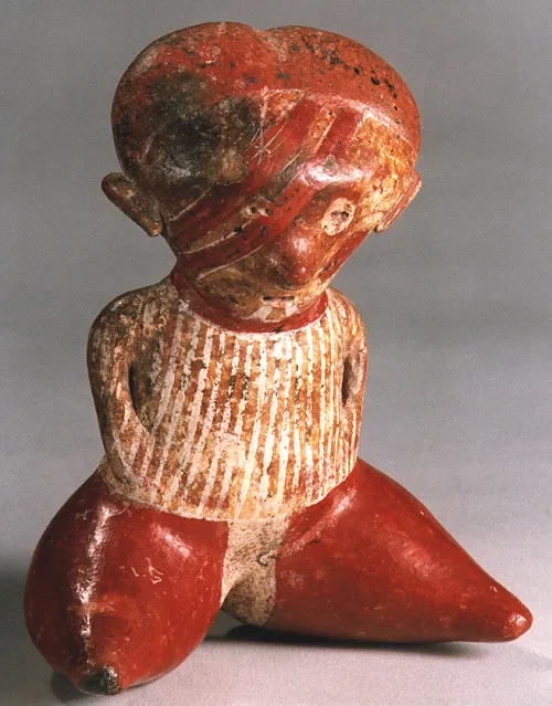 Chinesco Style (Type C) Nayarit Terracotta Seated Figure, 300 BCE - 300 CE