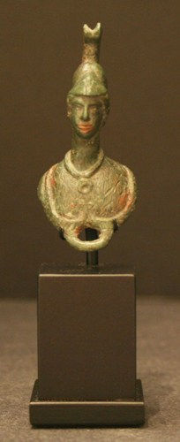 Roman Bronze Applique Bust of Athena / Minerva, 1st Century CE - 3rd Century CE