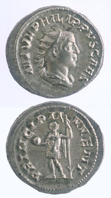 Silver Antoninianus of Phillip II Struck While Caesar, 244 CE - 247 CE