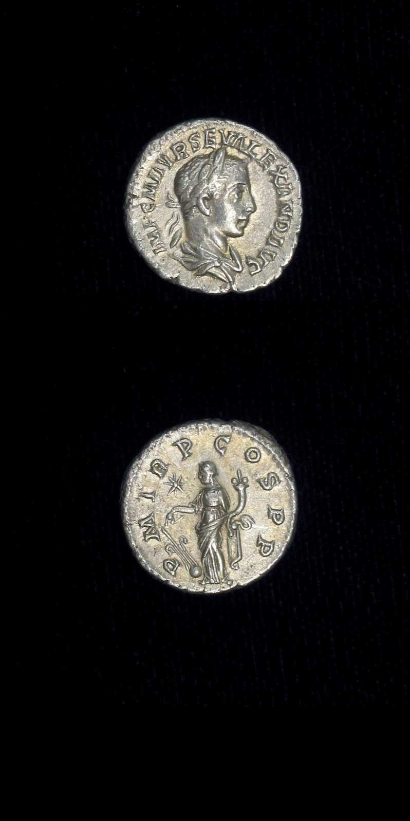 Silver Denarius of Emperor Severus Alexander, 222 CE - 228 CE
