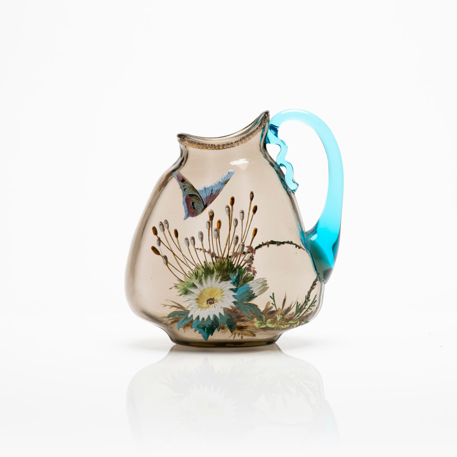 Moser Glass Ewer with Decoration, 19th Century