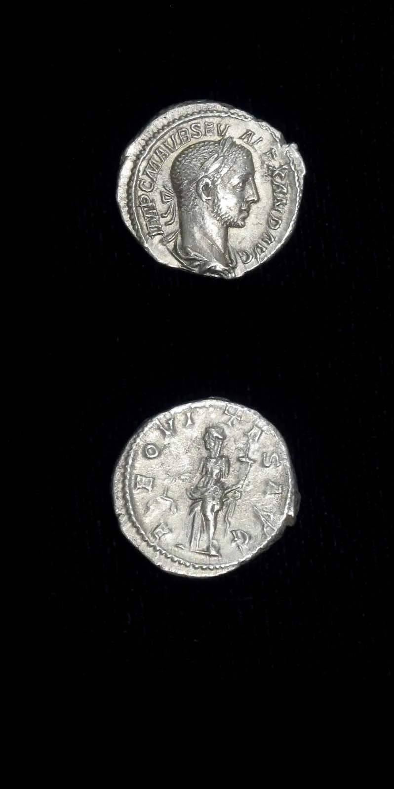 Silver Denarius of Emperor Severus Alexander, 222 CE - 228 CE
