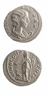 Silver Denarius of Julia Mamaea, 222 CE - 235 CE