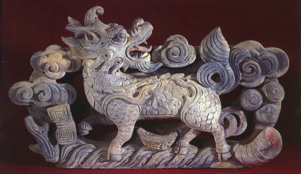 Yuan Terracotta Relief Sculpture Depicting a Qilin, 1279 CE - 1368 CE