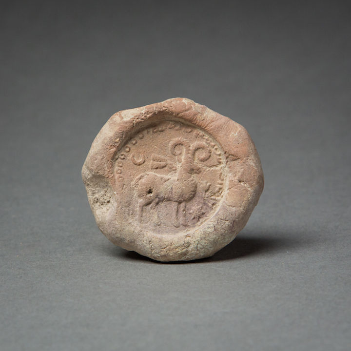 Sassanian Bulla With Beribboned Ram, 200 CE - 600 CE