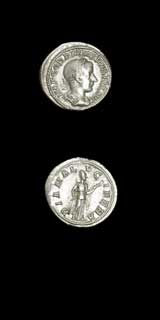 Silver Denarius of Emperor Gordian III, 240 CE - 244 CE