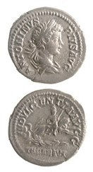 Silver Denarius of Emperor Caracalla, 200 CE - 210 CE