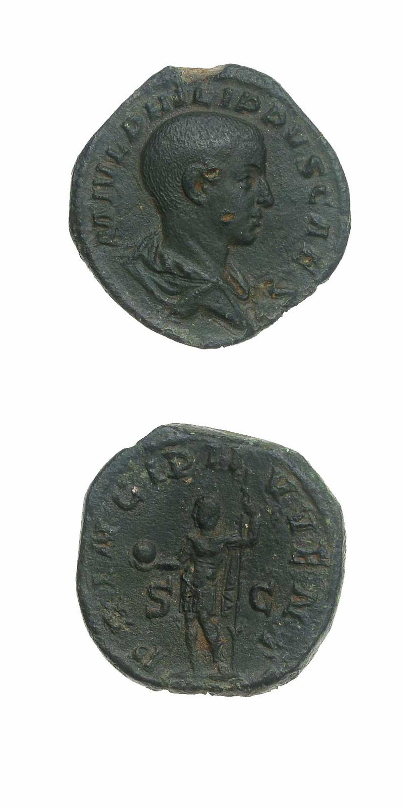 Bronze Sestertius of Philip II Struck While Caesar, 244 CE - 247 CE