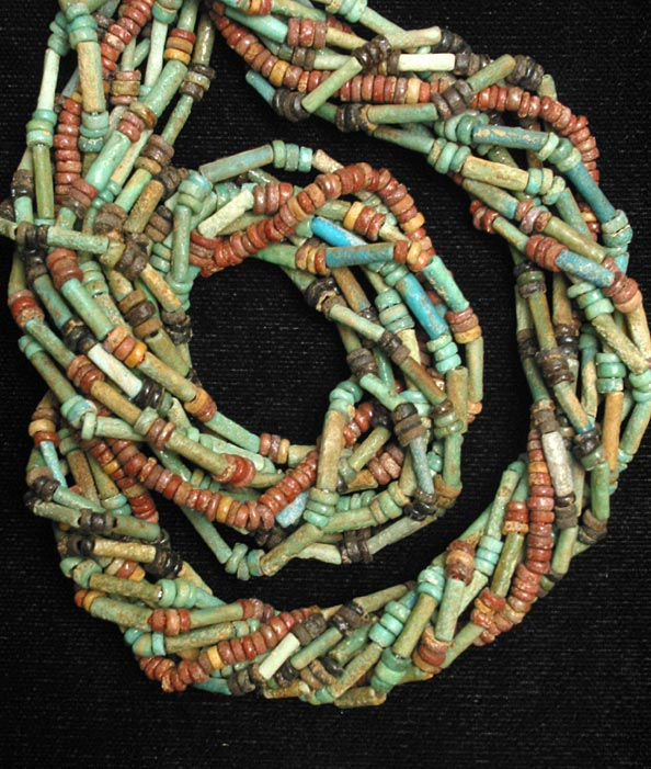 Nine Strand Egyptian Faience Bead Necklace, 1900 BCE - 1100 BCE