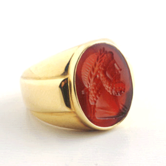 Red Carnelian Intaglio Depicting a Roman Emperor, 1700 CE - 1900 CE