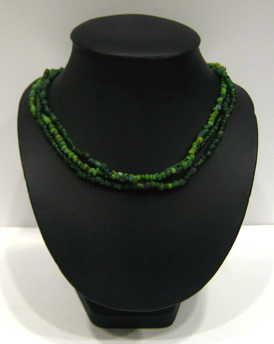 Green Glass Bead Necklace, 100 CE - 1200 CE