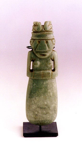 Guanacaste-Nicoya Jade Female Figure-Celt Pendant, 100 CE - 500 CE