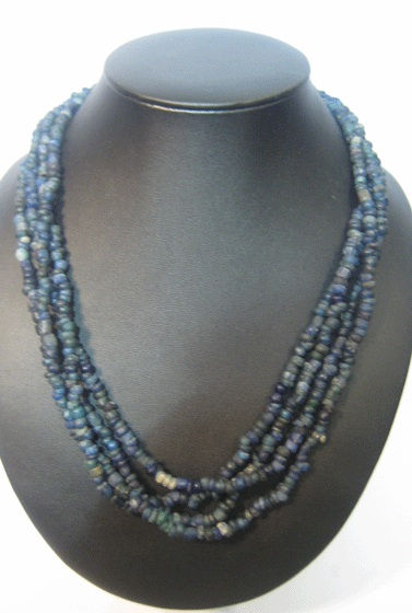 Dark Blue Glass Bead Necklace, 100 CE - 1200 CE