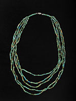 Five Strand Egyptian Faience Bead Necklace, 1900 BCE - 1100 BCE