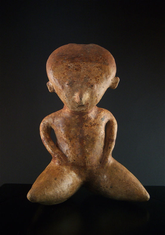 Chinesco Style (Type C) Nayarit Terracotta Sculpture of a Kneeling Figure, 300 BCE - 300 CE