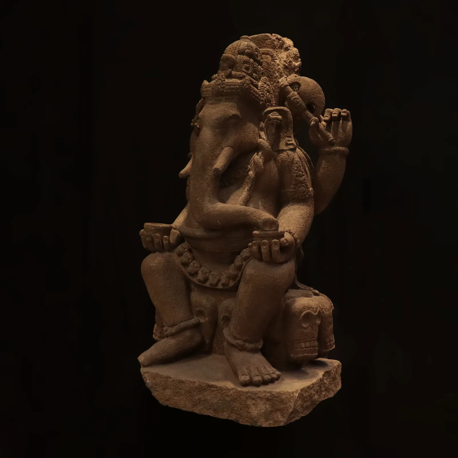 Indonesian Volcanic Andesite Sculpture of Ganesh, 16th Century CE - 19th Century CE