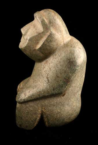 Mezcala Stone Sculpture of a Seated Figure, 300 BCE - 300 CE