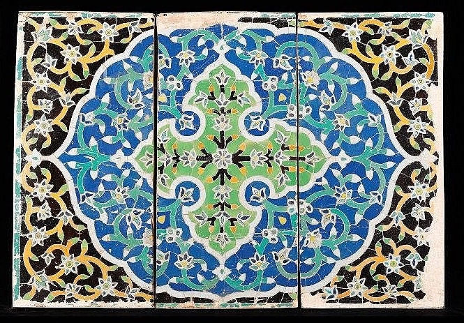 Three Polychrome Mosaic-Cut Tile Panels, 15th Century CE - 16th Century CE
