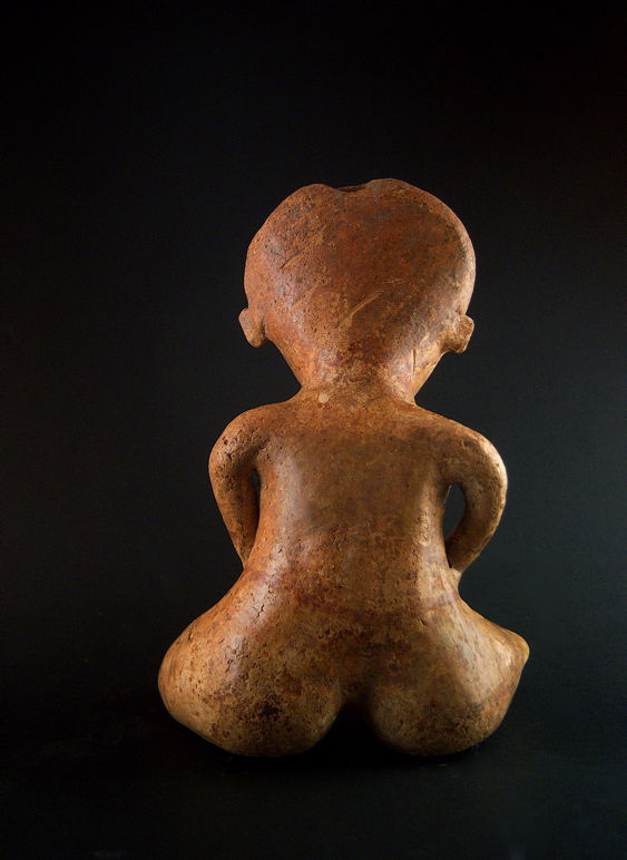 Chinesco Style (Type C) Nayarit Terracotta Sculpture of a Kneeling Figure, 300 BCE - 300 CE