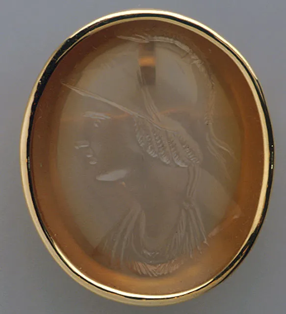 Classical Revival Intaglio depicting the Greek Goddess Athena, 1700 CE - 1900 CE