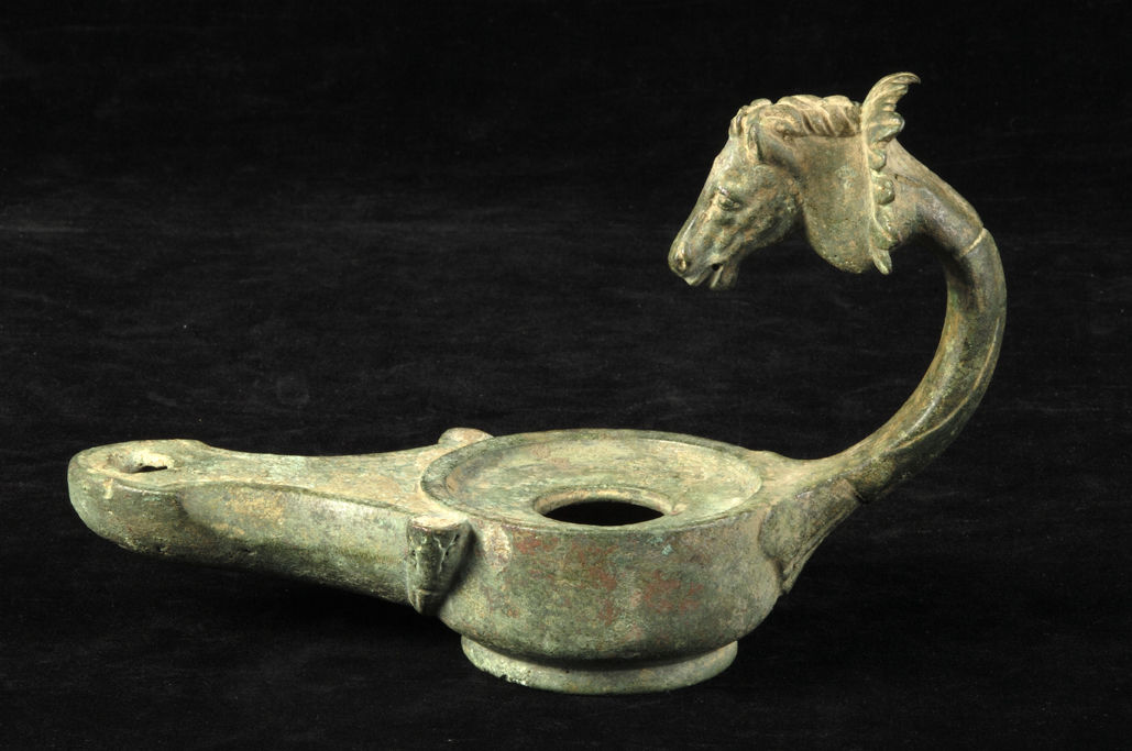 Roman Bronze Oil Lamp, 100 CE - 300 CE