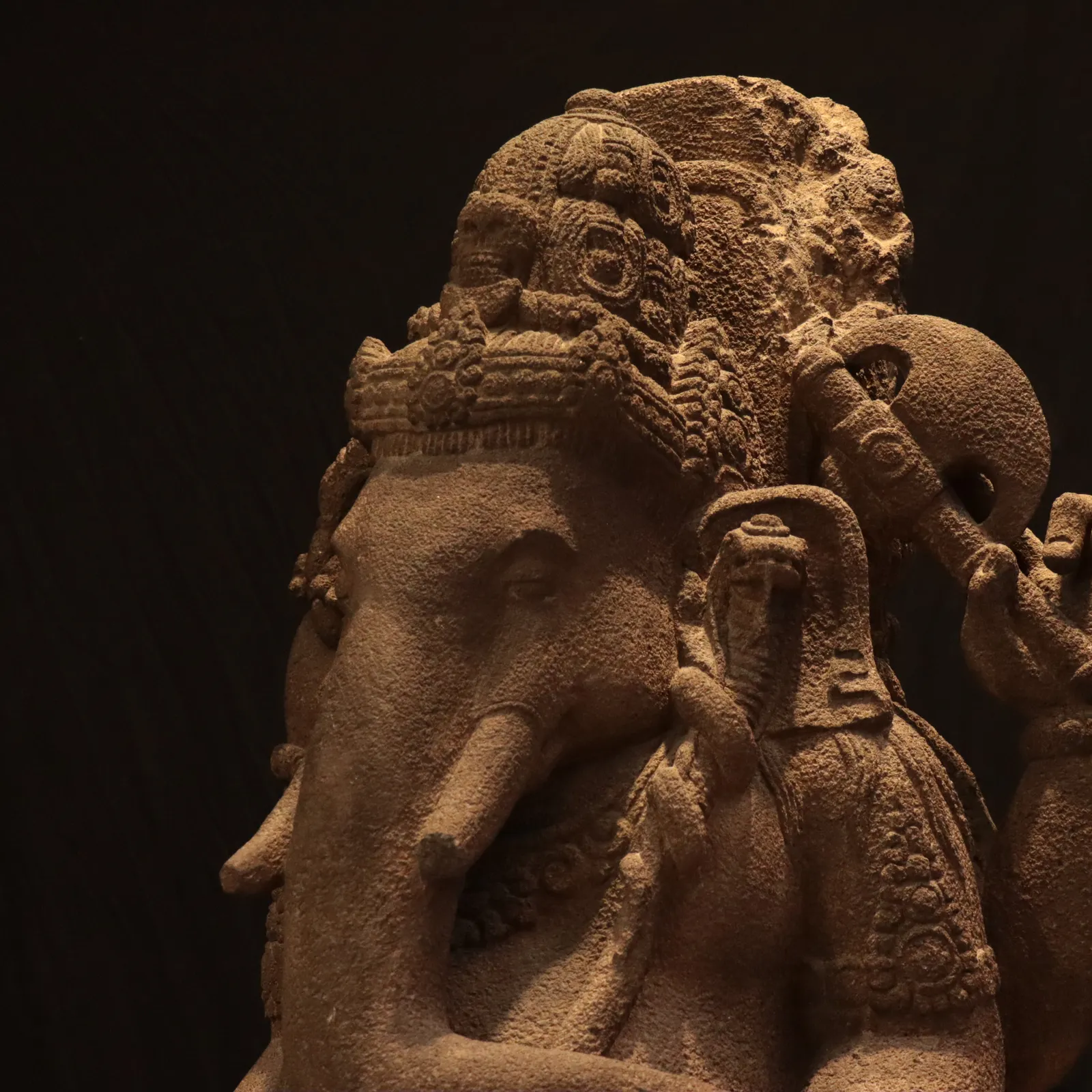 Indonesian Volcanic Andesite Sculpture of Ganesh, 16th Century CE - 19th Century CE