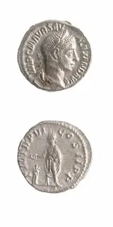 Silver Denarius of Emperor Severus Alexander, 222 CE - 228 CE
